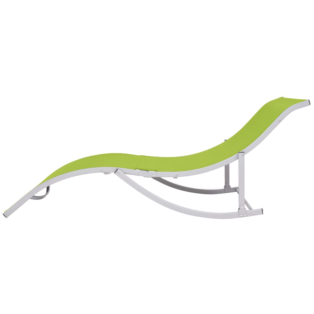 Chaises longues pliantes 2 pcs. Textilène vert