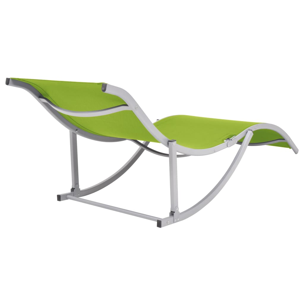 Chaises longues pliantes 2 pcs. Textilène vert