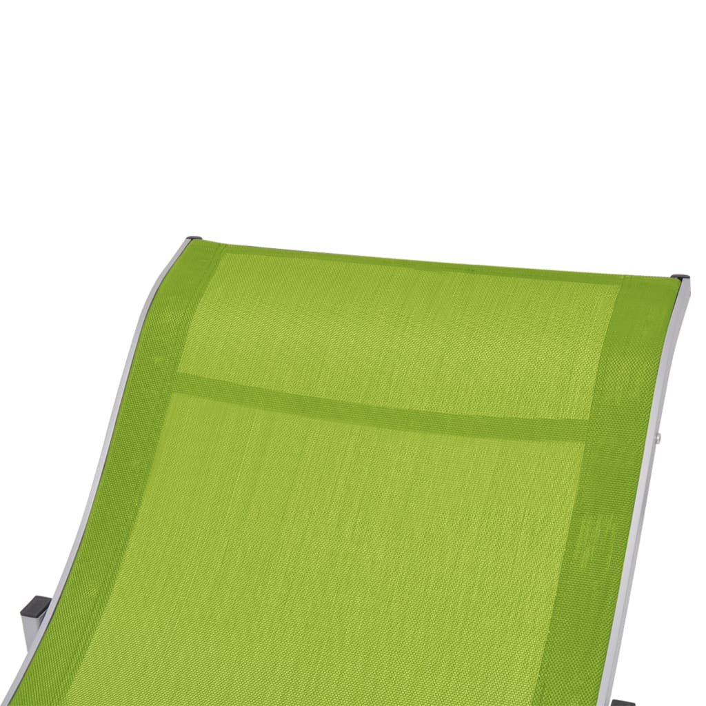 Chaises longues pliantes 2 pcs. Textilène vert