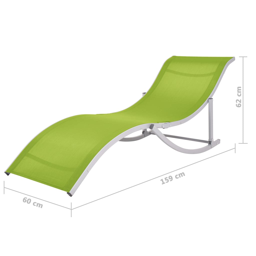 Chaises longues pliantes 2 pcs. Textilène vert