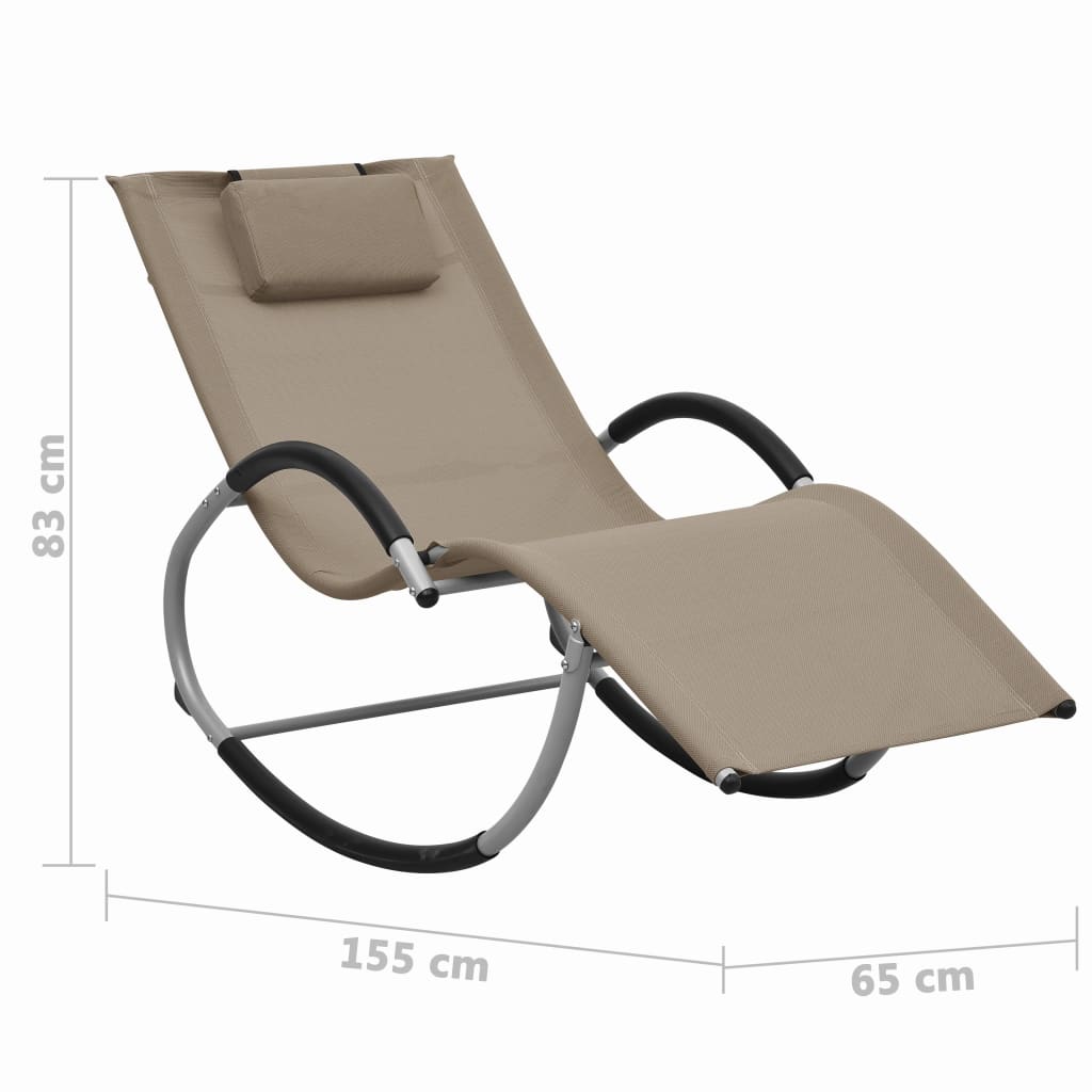 Bain de soleil avec coussin Textilène Taupe