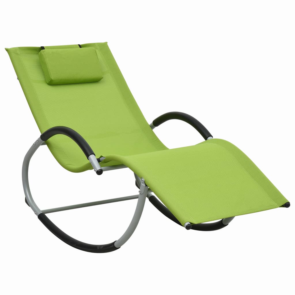 Bain de soleil avec coussin Textilène Vert