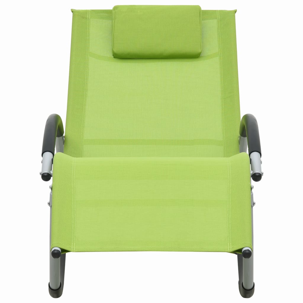 Bain de soleil avec coussin Textilène Vert