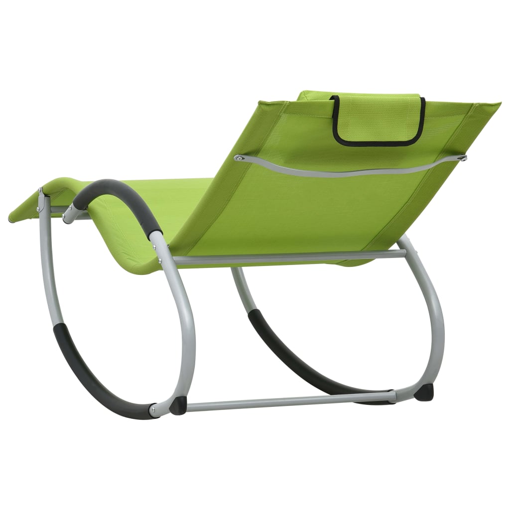 Bain de soleil avec coussin Textilène Vert