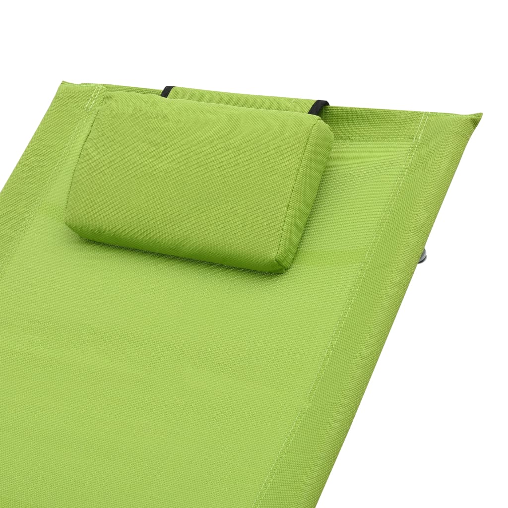 Bain de soleil avec coussin Textilène Vert