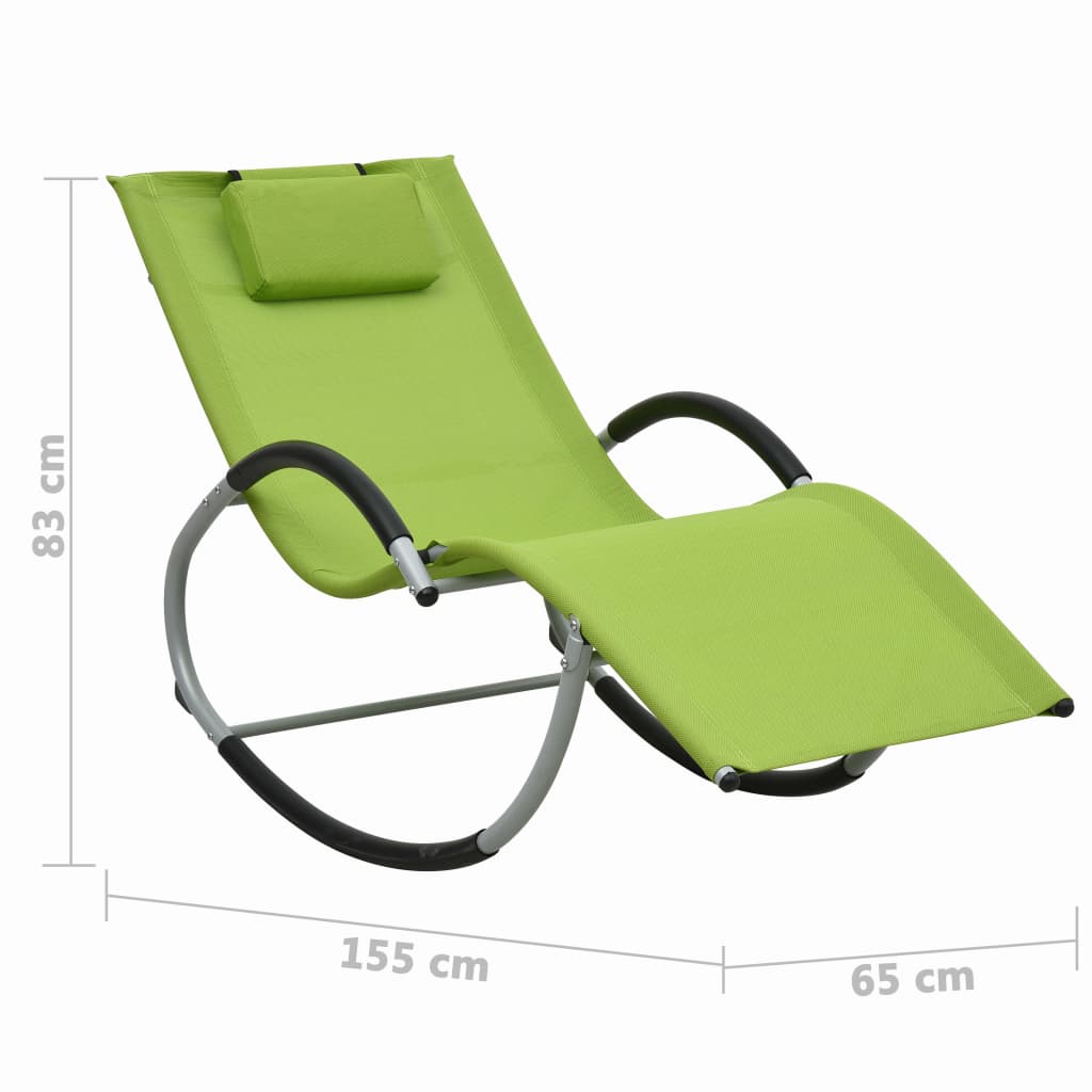 Bain de soleil avec coussin Textilène Vert