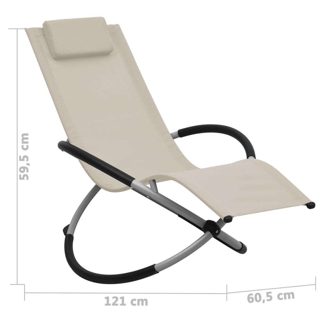 Chaise longue pour enfants acier crème