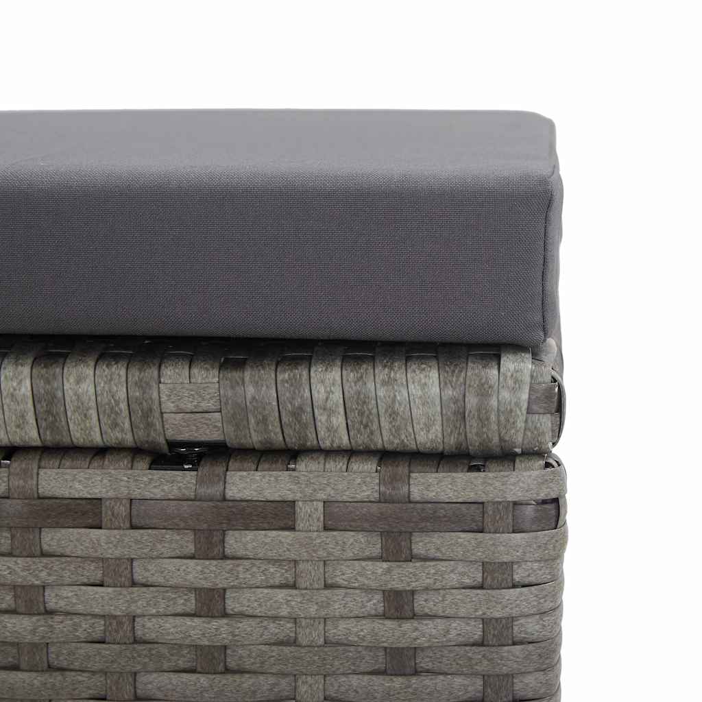 Gartenhocker 2 Stk. mit Sitzkissen Poly Rattan Anthrazit