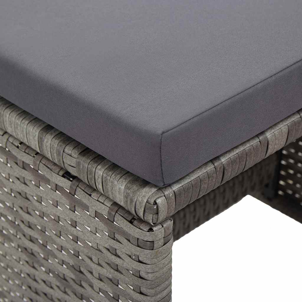 Gartenhocker 2 Stk. mit Sitzkissen Poly Rattan Anthrazit