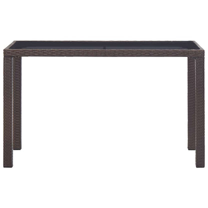 Gartentisch Braun 123x60x74 cm Poly Rattan