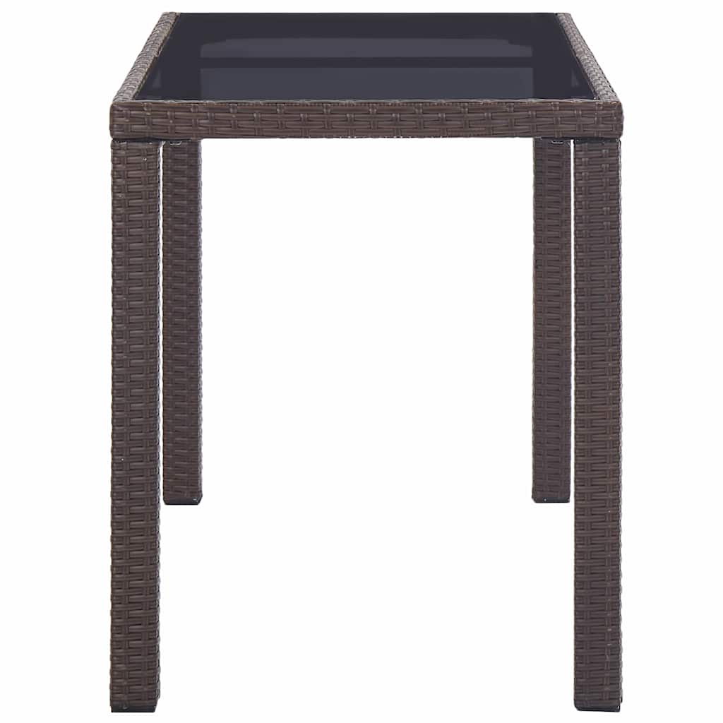 Gartentisch Braun 123x60x74 cm Poly Rattan