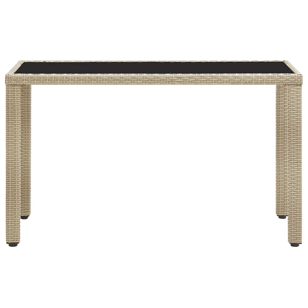 Gartentisch Beige 123x60x74 cm Poly Rattan
