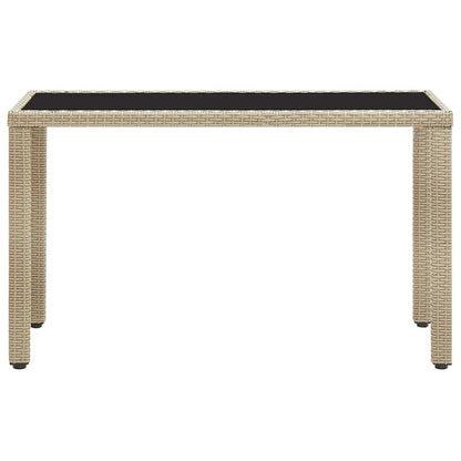 Gartentisch Beige 123x60x74 cm Poly Rattan