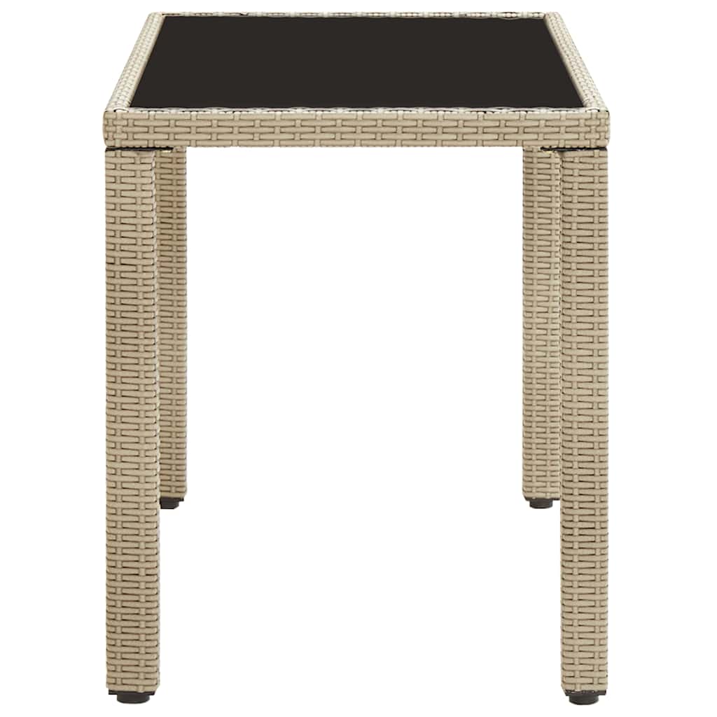 Gartentisch Beige 123x60x74 cm Poly Rattan