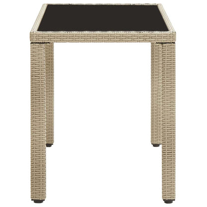 Gartentisch Beige 123x60x74 cm Poly Rattan