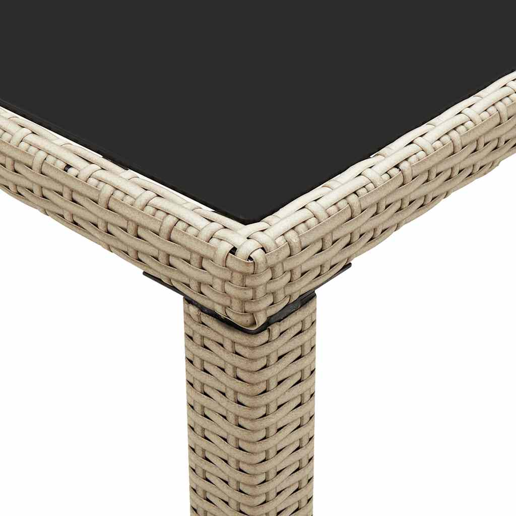 Gartentisch Beige 123x60x74 cm Poly Rattan