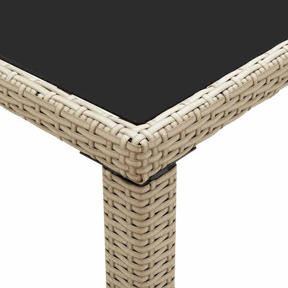 Gartentisch Beige 123x60x74 cm Poly Rattan