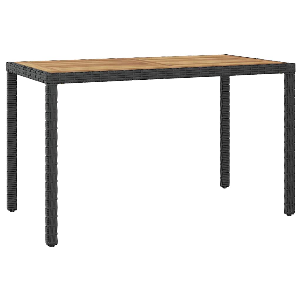 Gartentisch Schwarz und Braun 123x60x74 cm Massivholz Akazie