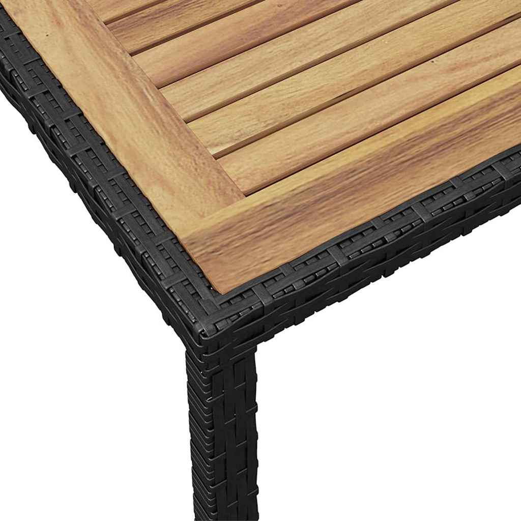 Gartentisch Schwarz und Braun 123x60x74 cm Massivholz Akazie