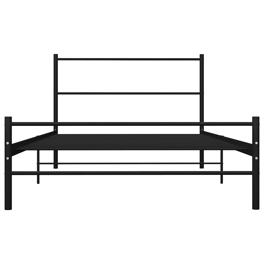 Bettgestell Schwarz Metall 100 × 200 cm