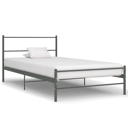 Bettgestell Grau Metall 90×200 cm