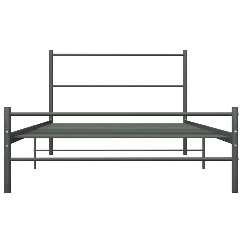 Bettgestell Grau Metall 90×200 cm