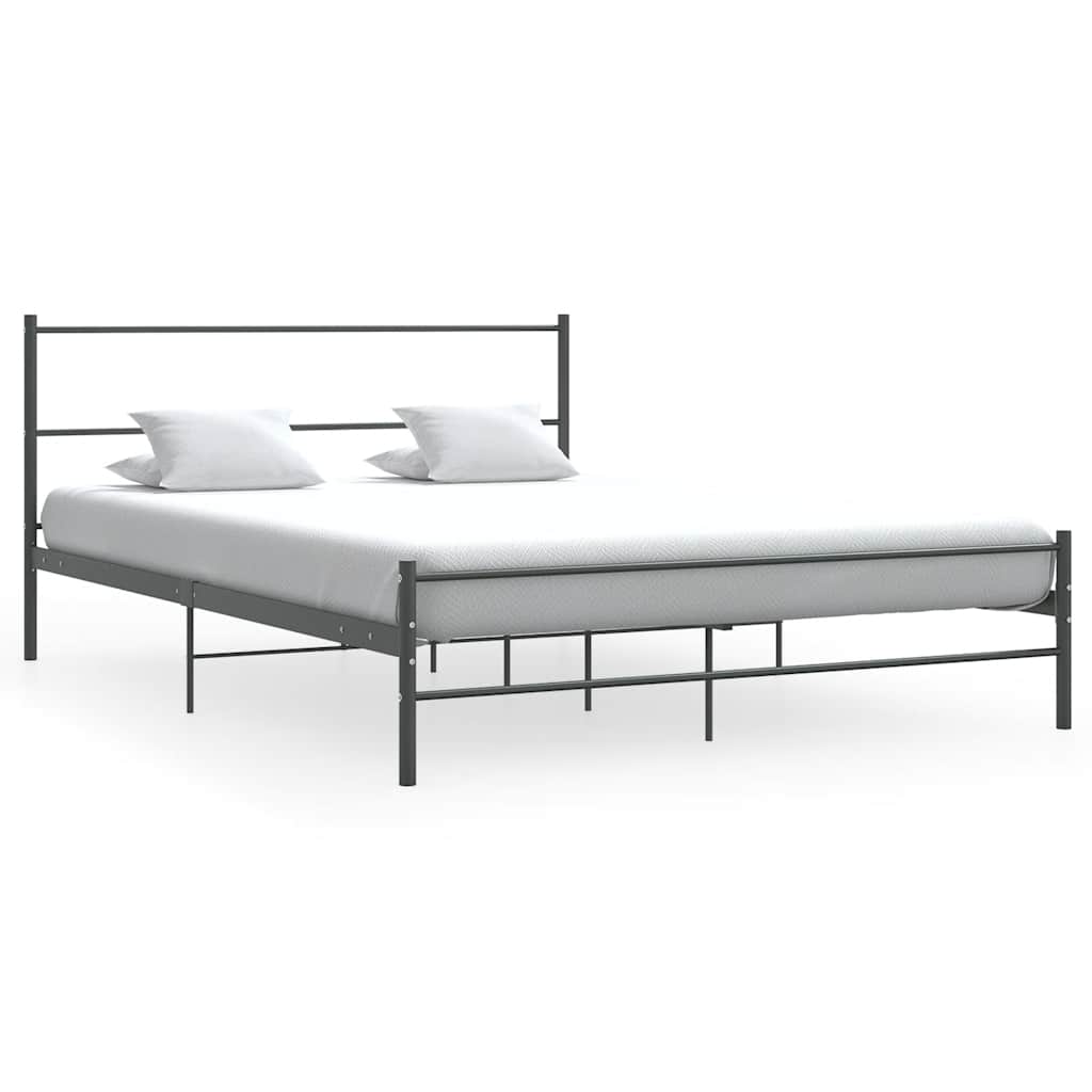 Bettgestell ohne Matratze Grau Metall 140×200 cm