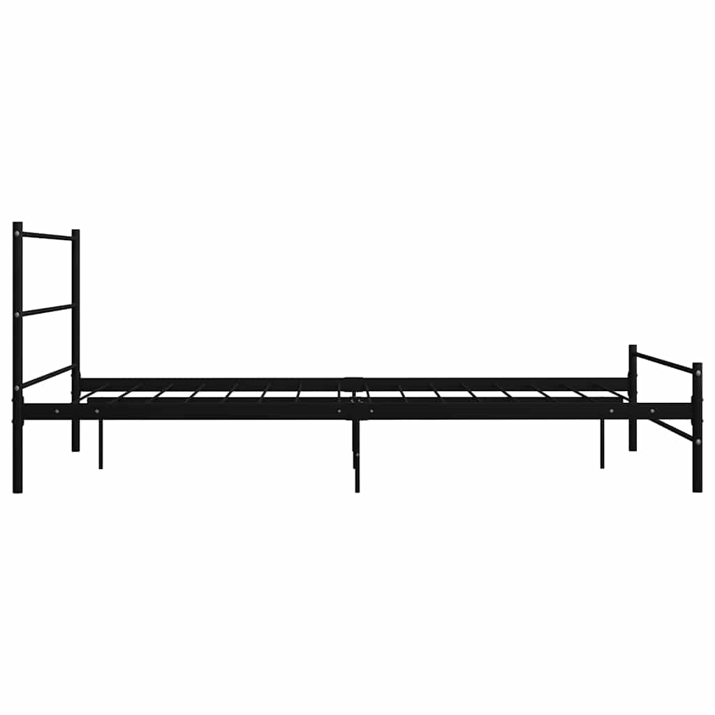 Bettgestell mit Kopfteil ohne Matratze Schwarz 140x200cm Metall