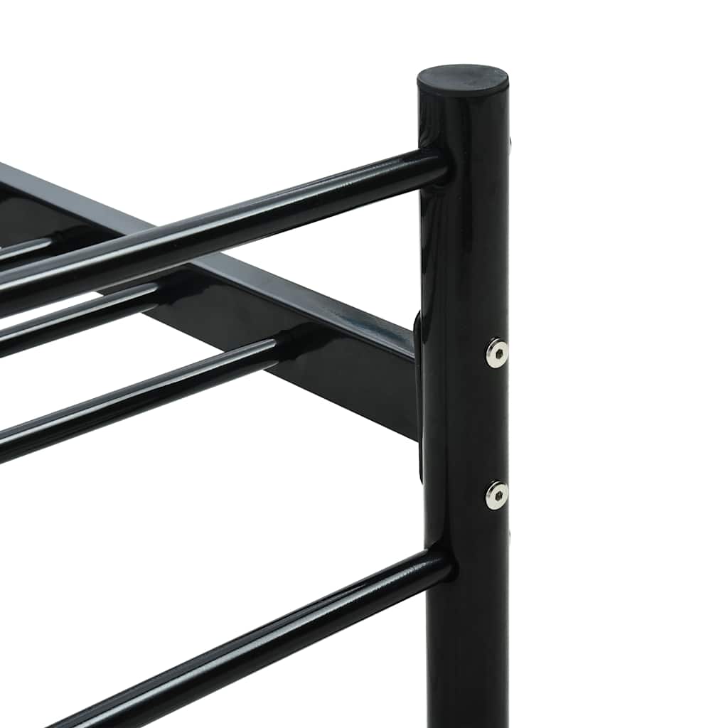 Bettgestell mit Kopfteil ohne Matratze Schwarz 140x200cm Metall