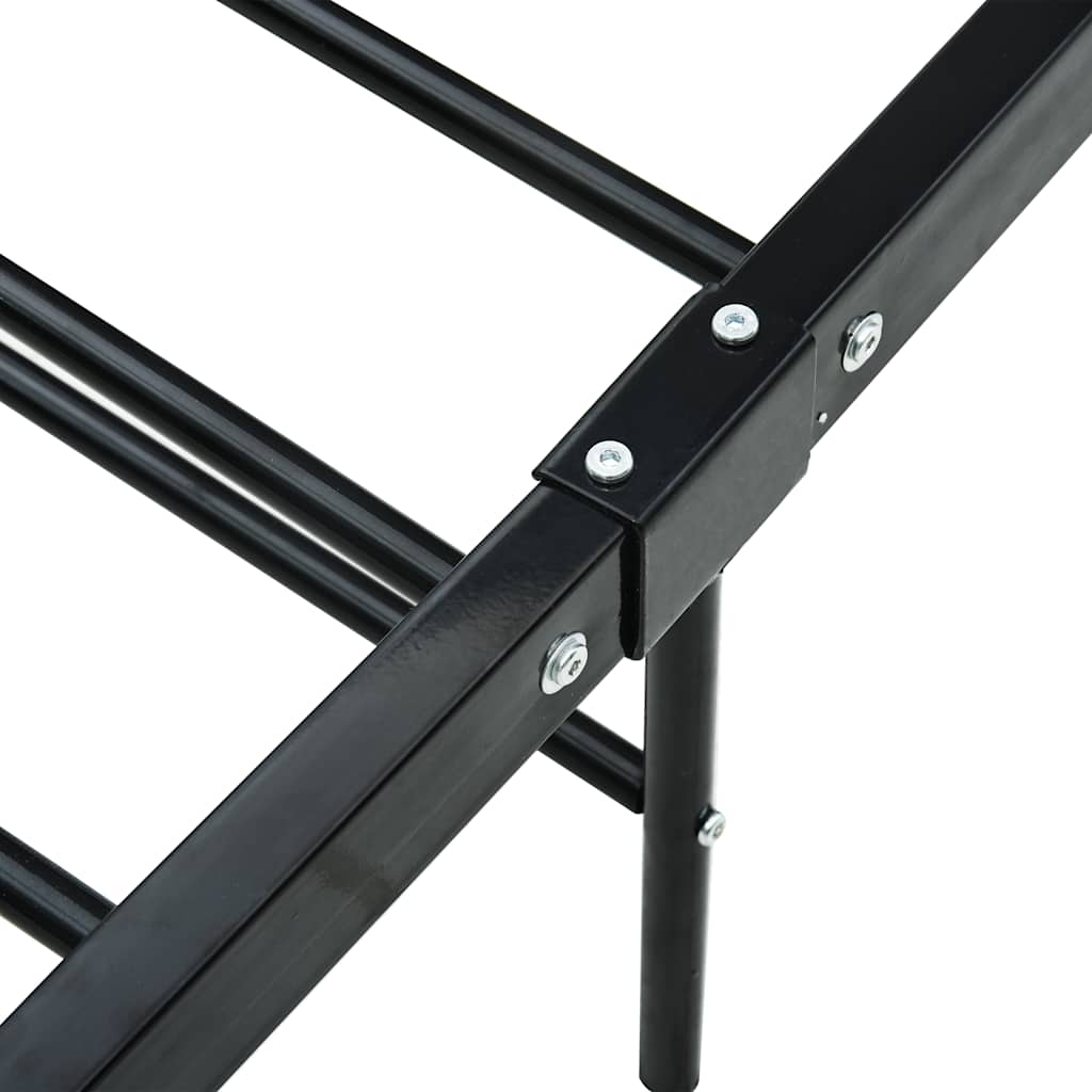 Bettgestell mit Kopfteil ohne Matratze Schwarz 140x200cm Metall