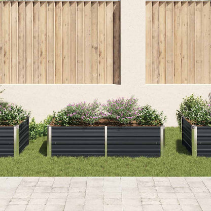 Hochbeet 160 x 80 x 45 cm Verzinkter Stahl Anthrazit