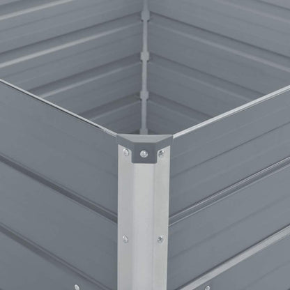 Hochbeet 100 x 100 x 45 cm Verzinkter Stahl Grau