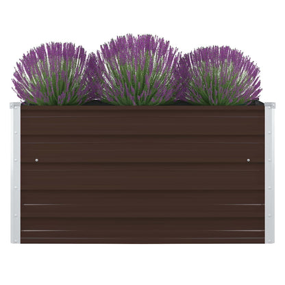 Hochbeet 100 x 100 x 45 cm Verzinkter Stahl Braun