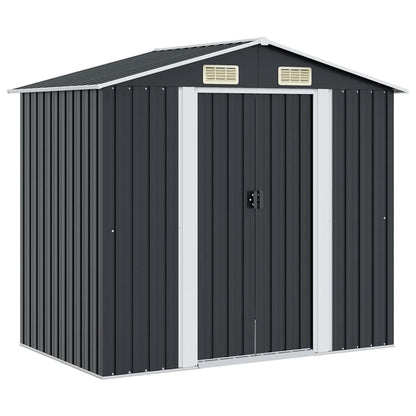 Gartenschuppen Anthrazit Stahl 204 x 132 x 186 cm