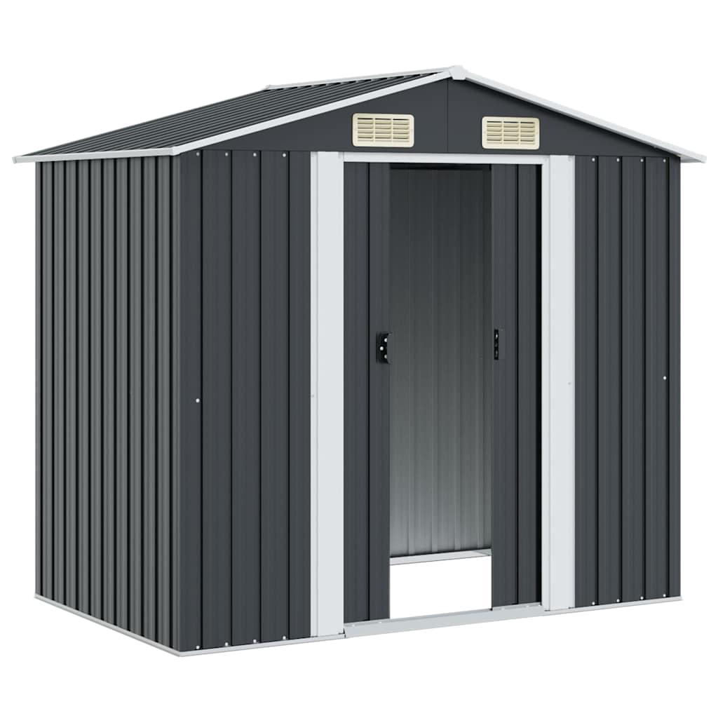 Gartenschuppen Anthrazit Stahl 204 x 132 x 186 cm