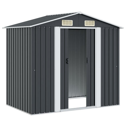 Gartenschuppen Anthrazit Stahl 204 x 132 x 186 cm