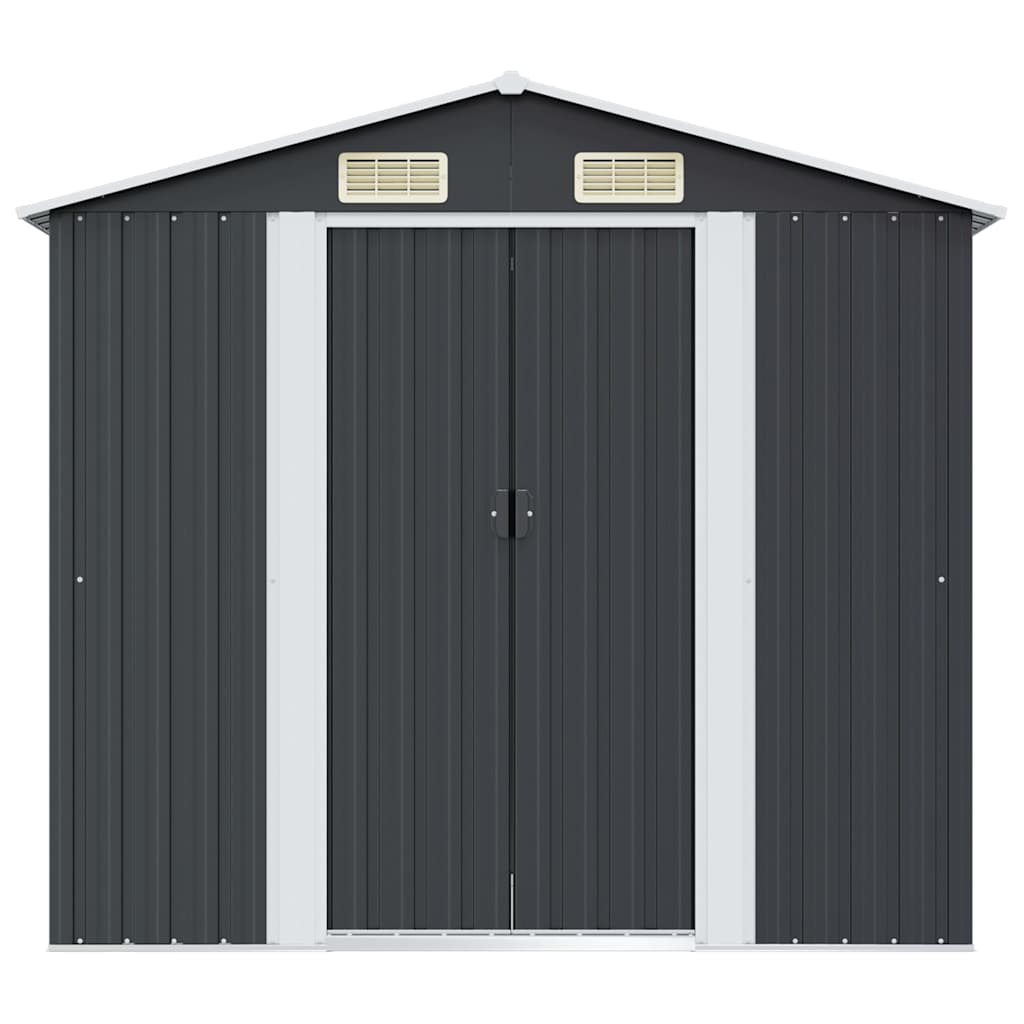 Gartenschuppen Anthrazit Stahl 204 x 132 x 186 cm