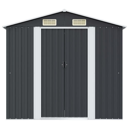 Gartenschuppen Anthrazit Stahl 204 x 132 x 186 cm