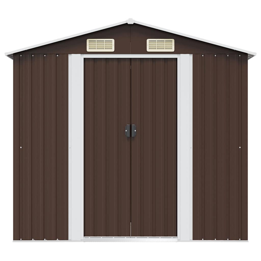 Geräteschuppen Braun 204x132x186 cm Stahl