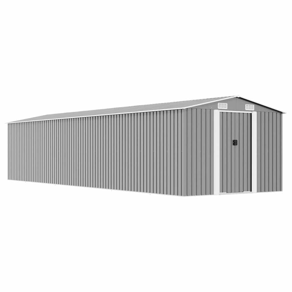 Gerätehaus Grau 257x990x181 cm Verzinkter Stahl