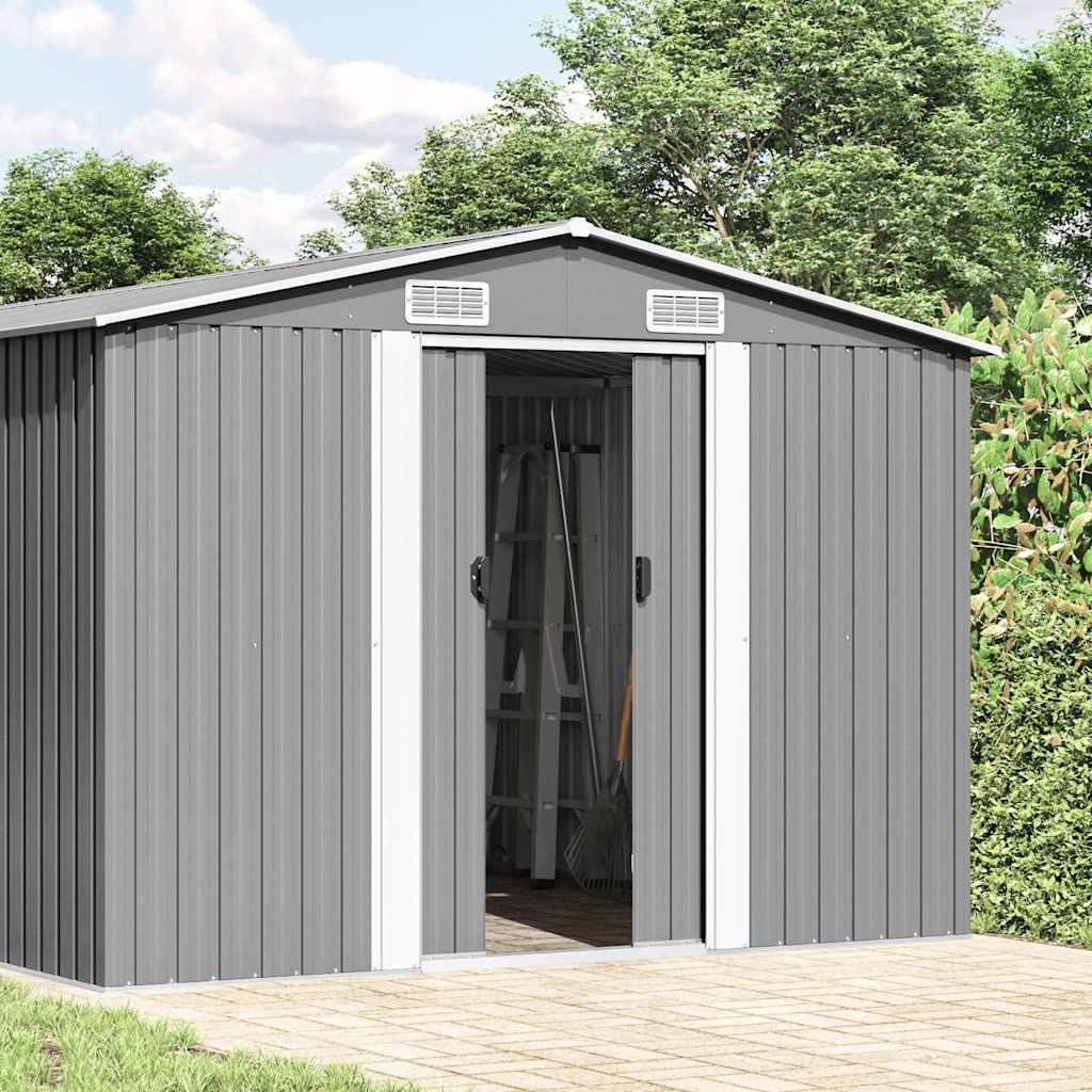 Gerätehaus Grau 257x990x181 cm Verzinkter Stahl