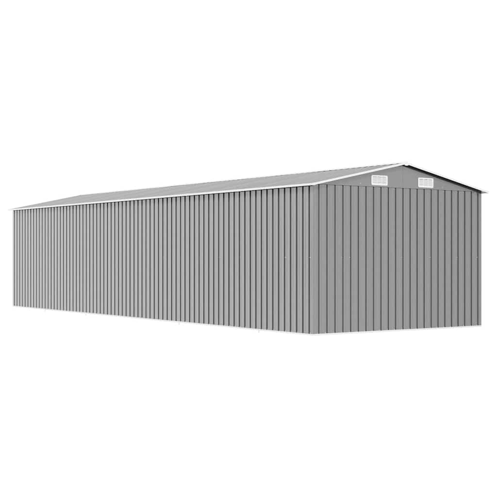 Gerätehaus Grau 257x990x181 cm Verzinkter Stahl