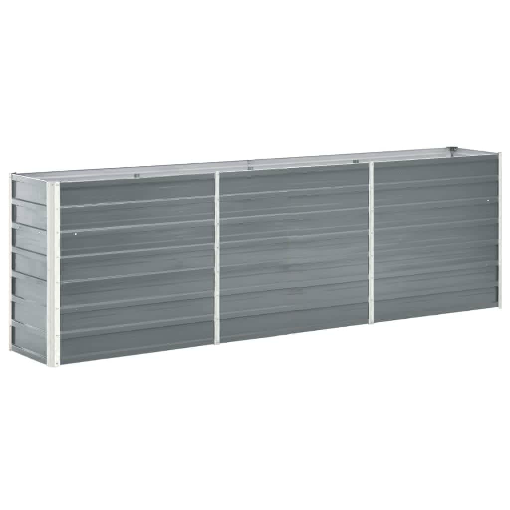 Raised bed galvanized steel 240x40x77 cm gray