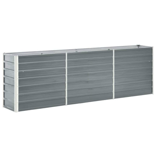 Raised bed galvanized steel 240x40x77 cm gray