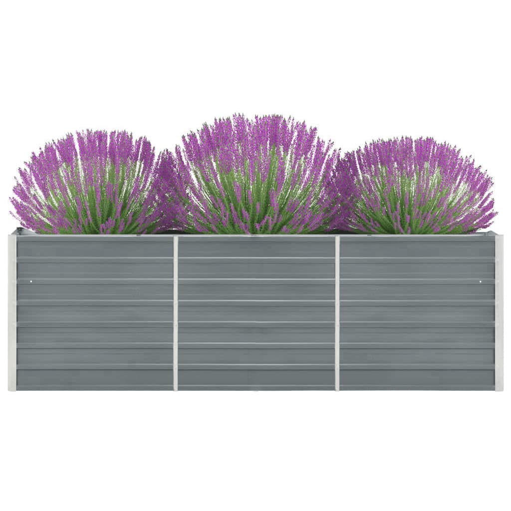 Raised bed galvanized steel 240x40x77 cm gray