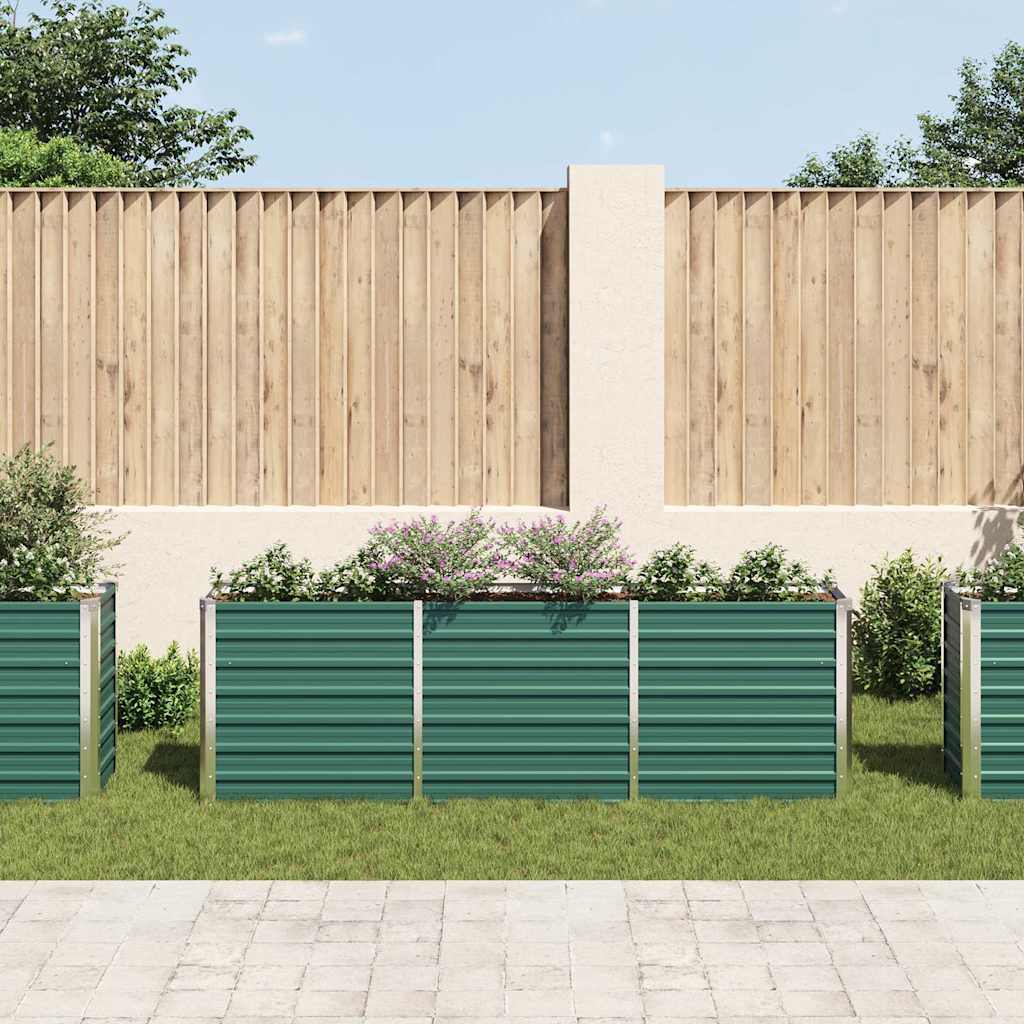 Garten-Hochbeet Verzinkter Stahl 240×40×77 cm Grün