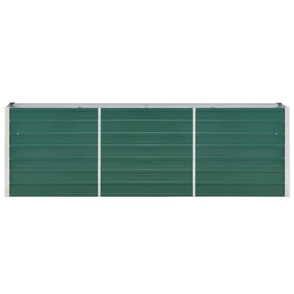Garten-Hochbeet Verzinkter Stahl 240×40×77 cm Grün