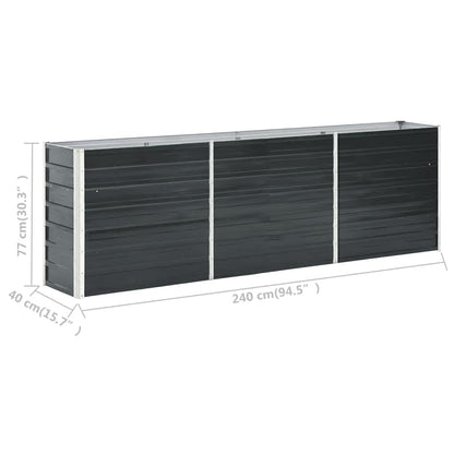 Garten-Hochbeet Verzinkter Stahl 240 x 40 x 77 cm Anthrazit