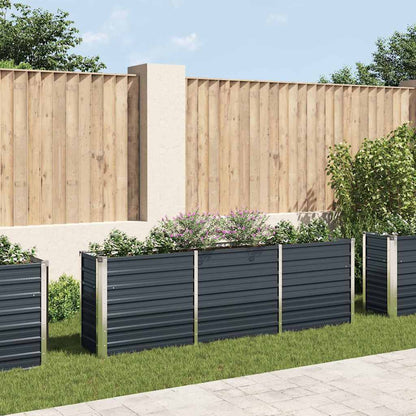 Garten-Hochbeet Verzinkter Stahl 240 x 40 x 77 cm Anthrazit