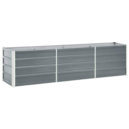 Garden Raised Bed Galvanized Steel 240×40×45 cm Gray